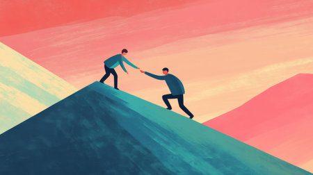 Image of a person assisting another, illustrating altruism, kindness, and generosity through a simple yet meaningful actの素材