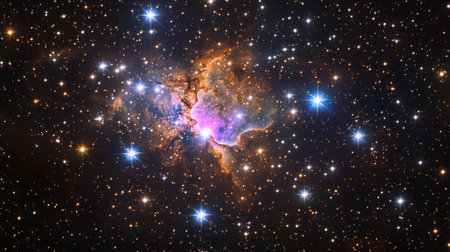 Deep space scene with vibrant stars, nebulae, and galaxies, evoking the wonder and mystery of the cosmos in a visually striking displayの素材