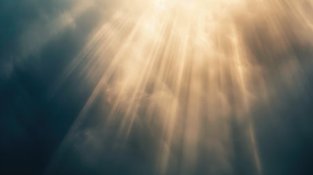 A minimalist abstract background with light rays softly breaking through a gentle haze, creating a peaceful ambiance, no peopleの素材