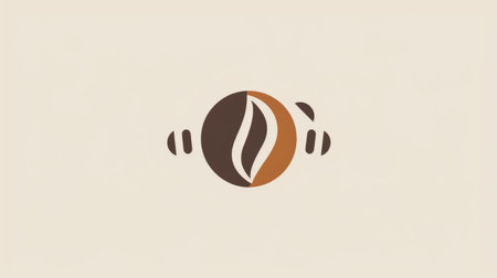 A geometric coffee shop logo with a minimalist coffee bean design and clean, angular text, set against a white backgroundの素材