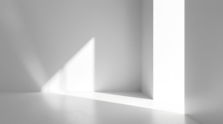 A clean, pure white background with a light shadow effect at the corners, giving a subtle sense of depth and dimensionの素材