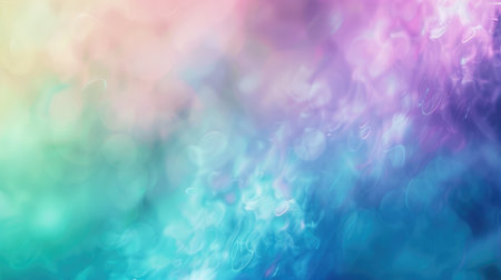 Blurred holographic background with a pastel gradient of blue, purple, and green, creating a serene and abstract visualの素材
