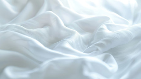 Blurred white fabric texture background with a soft, abstract feel, perfect for creating a serene visual effectの素材