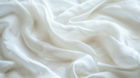 Blurred white fabric texture with a soft, abstract design, perfect for creating a gentle and soothing backgroundの素材