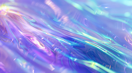 Soft pastel gradient with blue, purple, and green hues, creating a blurred holographic abstract visualの素材