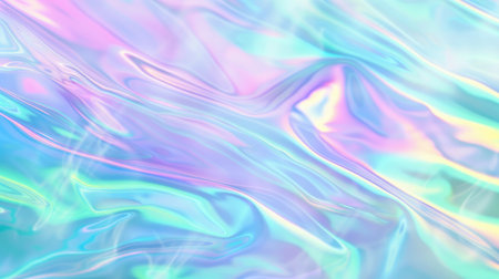 Soft pastel gradient background with blue, purple, and green hues blending seamlessly, creating a holographic, blurred abstract effectの素材