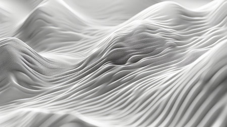 Subtle gray wave pattern background with soft, flowing lines, perfect for creating a calm and sophisticated wallpaperの素材