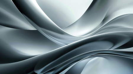 Abstract gray wave background with smooth, flowing curves, ideal for a sleek and contemporary wallpaperの素材
