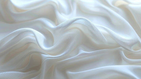 Blurred white fabric texture background with a soft, abstract feel, perfect for creating a serene visual effectの素材