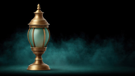 A beautifully crafted lamp emits a soft and mystical glow, creating an enchanting ambiance in dark surroundings. Ideal for enhancing any atmospheric setting.の素材