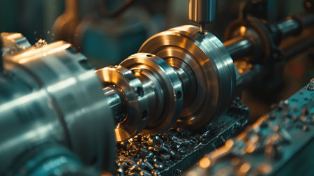 Close-up of a metalworking machineの素材