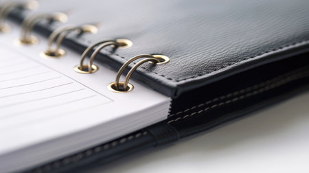 Close-up of a business agenda with space for notesの素材