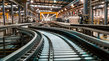 Conveyor belt system in a packaging plantの素材