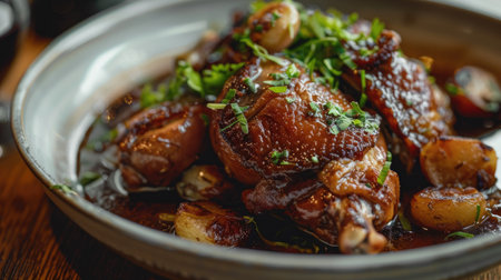 French coq au vin (chicken in wine)の素材