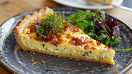 French quiche Lorraine with a side saladの素材