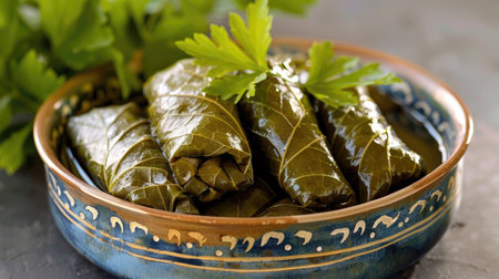Middle Eastern stuffed grape leaves (dolma)の素材