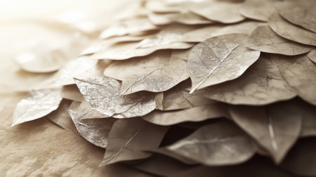 Close-up of elegant paper textures with subtle white silver leaf accents, creating a refined, luxurious feel for design or craft projectsの素材