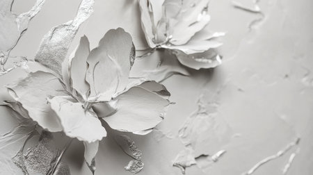 Close-up of paper textures with silver leaf accents, soft and reflective, perfect for high-end designs or artistic projectsの素材