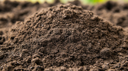 Detailed shot of sandy soil, capturing the individual grains and natural textures, revealing the earthy essence of nature up closeの素材