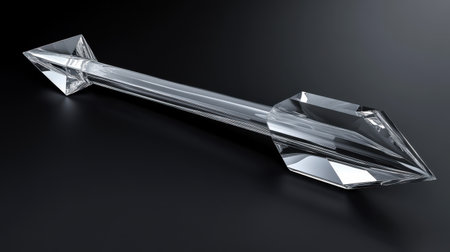 Modern crystal award with a unique arrow-shaped design, capturing the essence of achievement and recognition in a sleek and elegant form.の素材