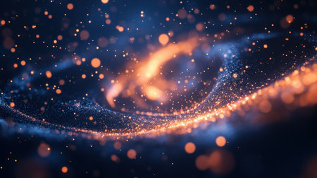 Spinning sparks in a captivating circular motion, with flashes of light trailing like a star, creating a stunning display of flying particlesの素材