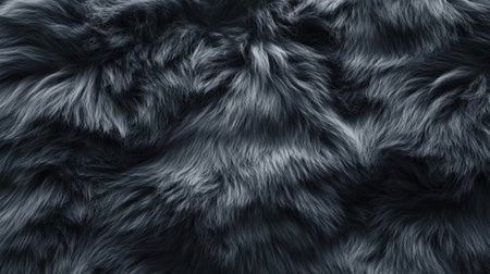 Seamless pattern of black wool texture, fluffy and cozy, soft fur appearance for realistic lookの素材