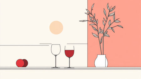 Fine line art illustrations transform mundane items into sleek, abstract forms with creative minimalism.の素材