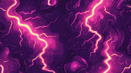 A lively comic-style background featuring striking purple lightning bolts, perfect for adding energy and excitement to various creative projects.の素材