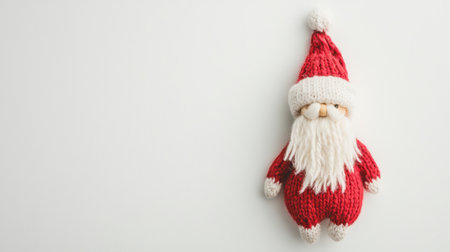 This adorable knitted Santa Claus decoration brings festive cheer to any holiday setting. Perfect for celebrating the warmth of the season.の素材