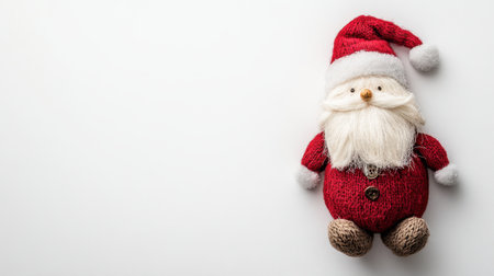 A charming Santa doll perfect for holiday decor. This soft, knitted figure adds a festive touch to any Christmas celebration, evoking warmth and joy.の素材