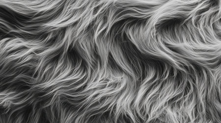 Fluffy grey fur texture with fine natural hair details, perfect for cozy and realistic backgroundsの素材
