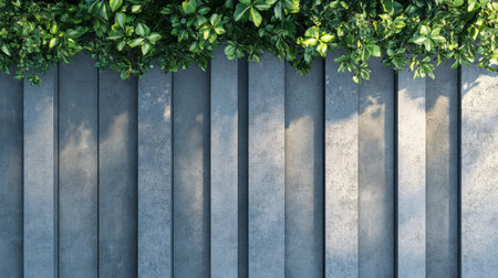 Gray concrete terrace slabs with a textured surface, perfectly aligned in a clean and modern patternの素材