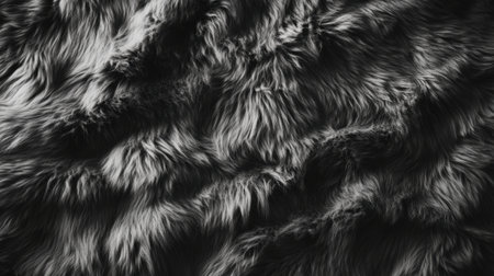 Realistic soft dark grey fur texture with fine fluffy patterns and natural hair details for cozy designsの素材