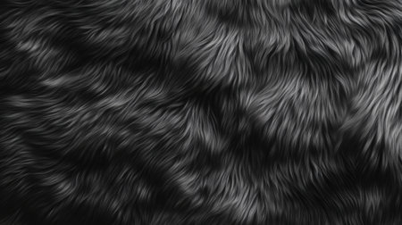 Realistic dark grey fur with smooth, fluffy texture and natural hair details for elegant designsの素材
