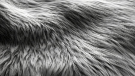 Realistic grey fur texture with smooth and fluffy patterns, perfect for cozy design backgroundsの素材