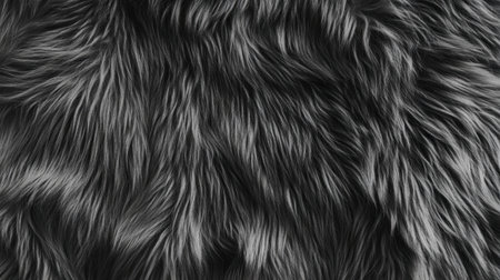 Realistic soft dark grey fur texture with fine fluffy patterns and natural hair details for cozy designsの素材