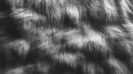 Realistic fluffy grey fur with soft, fine hair details creating a cozy texture for inviting designsの素材