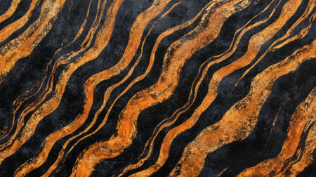 Tiger fur texture with striking black and orange stripes, ideal for wildlife-themed backdropsの素材