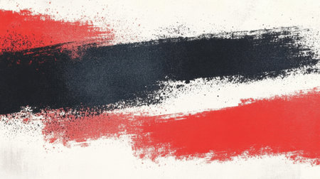 Abstract red and black grunge texture featuring rough strokes and fading for impactful graphic designsの素材