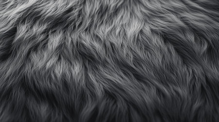 Fluffy grey fur texture with fine natural hair details, perfect for cozy and realistic backgroundsの素材