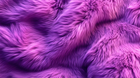Vibrant purple animal fur texture with luxurious softness and fluffy patterns for winter themesの素材