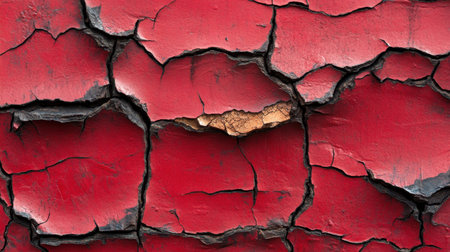 Distressed abstract red and black grunge texture with cracked details and rough edges, ideal for bold visualsの素材