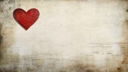 A vintage heart illustration on a textured background, perfect for romantic themes. Ideal for creative projects, greeting cards, and digital art.の素材