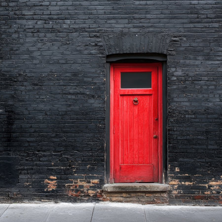 Bright Red Door on Charcoal Wallの素材