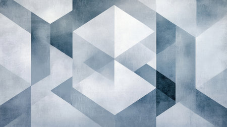 A captivating abstract design featuring geometric shapes in soft shades of blue and grey. Ideal for modern applications in art, design, and branding.の素材