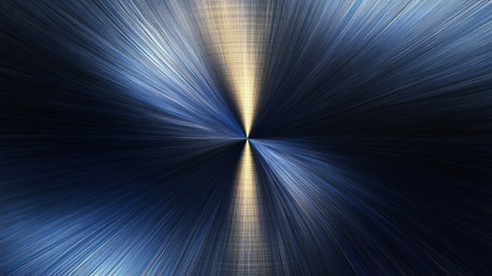 Captivating abstract design featuring a light burst effect with dynamic lines in blue and gold tones, evoking energy and movement in a modern artistic style.の素材