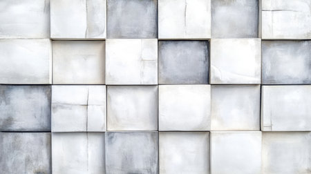 A visually appealing textured wall featuring a minimalist design in soft white and gray tones, perfect for backgrounds and contemporary decors.の素材
