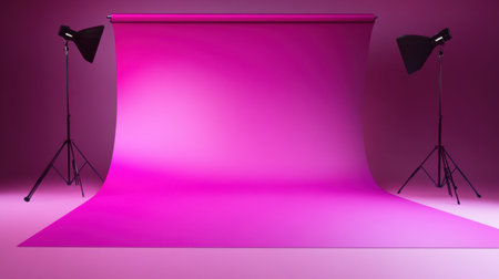 This vibrant pink backdrop is perfect for photography sessions, providing an eye-catching setting. Ideal for portraits, fashion, or creative projects, it enhances visual appeal.の素材