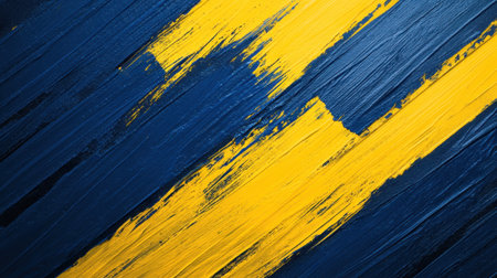 This striking abstract background features dynamic blue and yellow strokes, perfect for design projects that seek to convey creativity, vibrancy, and artistic flair.の素材