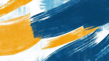 Enjoy a vibrant abstract background featuring expressive blue and yellow brush strokes. Perfect for design projects, art displays, or enhancing visual content.の素材